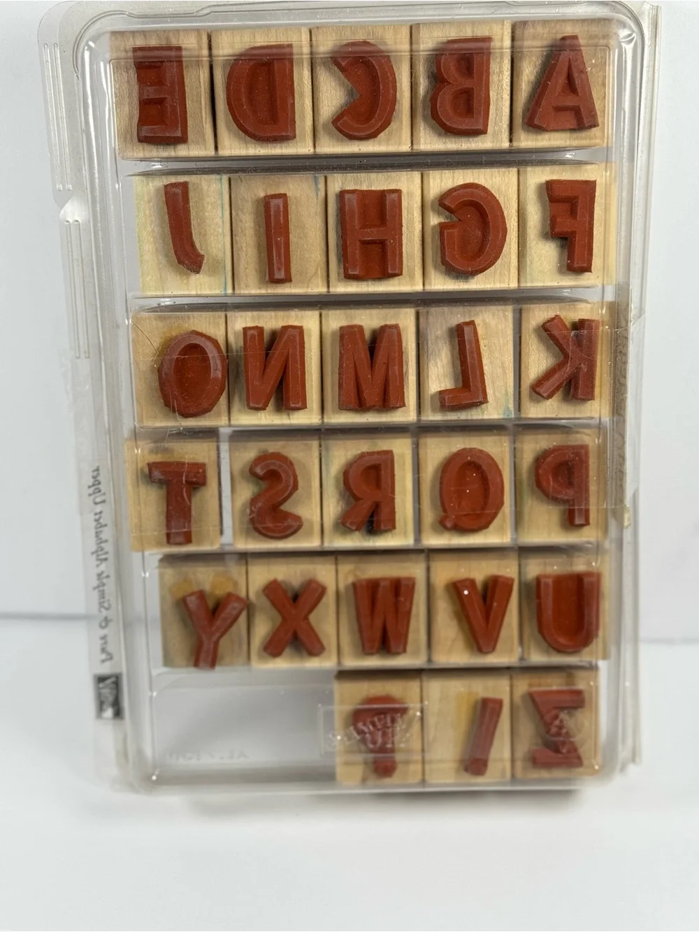 Stampin' Up! Wood Alphabet Stamp Set - Black on Natural Wood